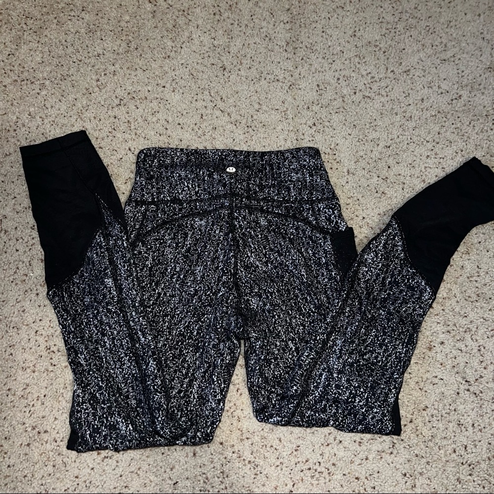 Black Marled High-Waist Athletic Leggings
